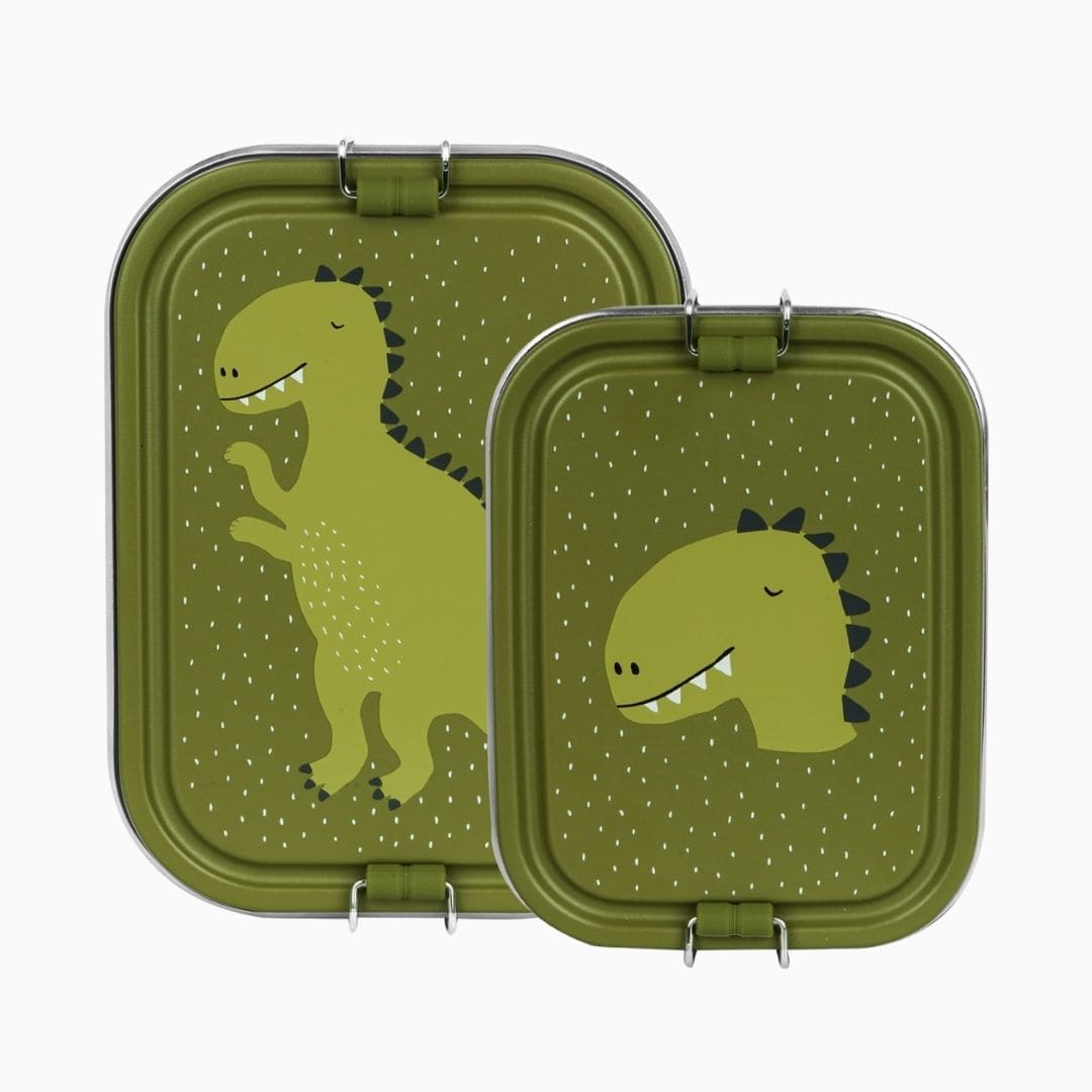 Trixie broodtrommel Mr. Dino van RVS met een inhoud van 800ML