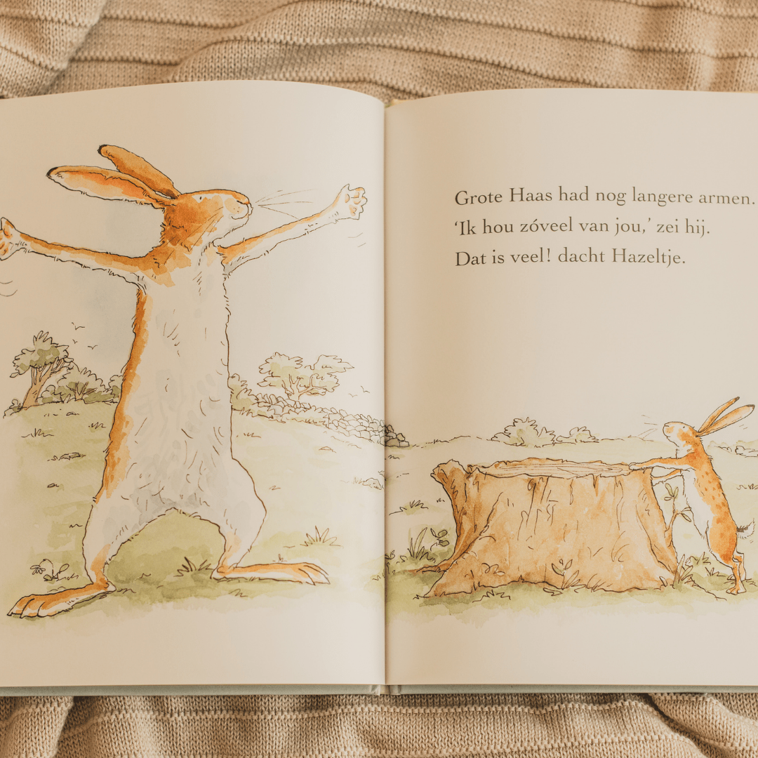 Uitgeverij Lemniscaat prentenboek Raad eens hoeveel ik van je hou door auteur Sam McBratney