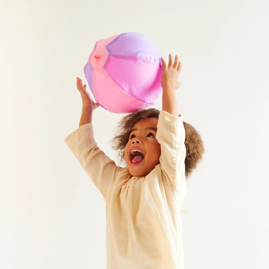 Sarah silks ballonbal van zijde in de kleur blossom roze en paars