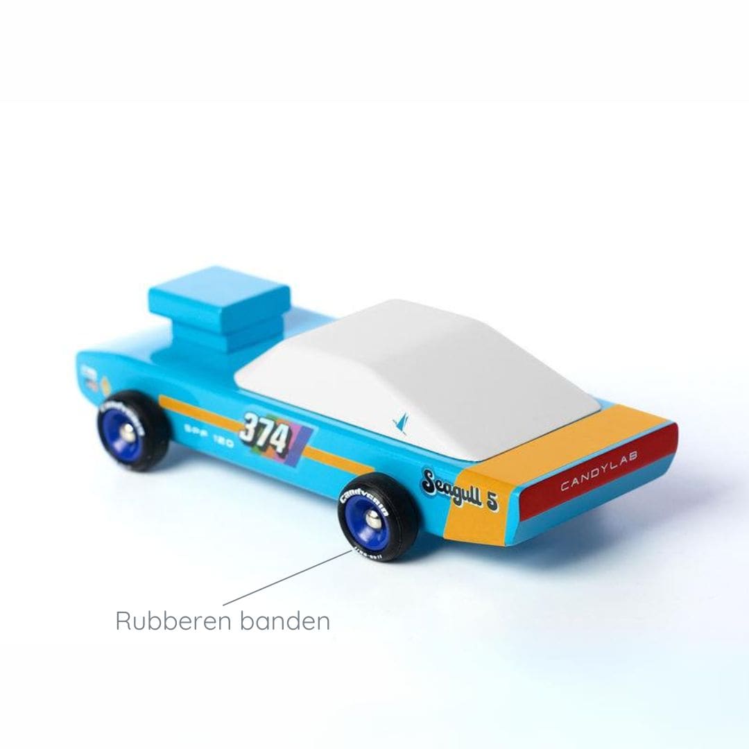 Speelgoed raceauto Candylab Seagull blauw