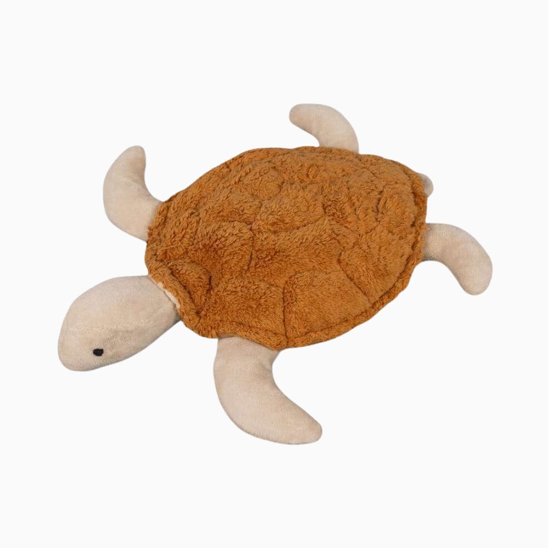 Senger Naturwelt warmteknuffel schildpad met warmtekussen met kersenpitten in de kleur terra