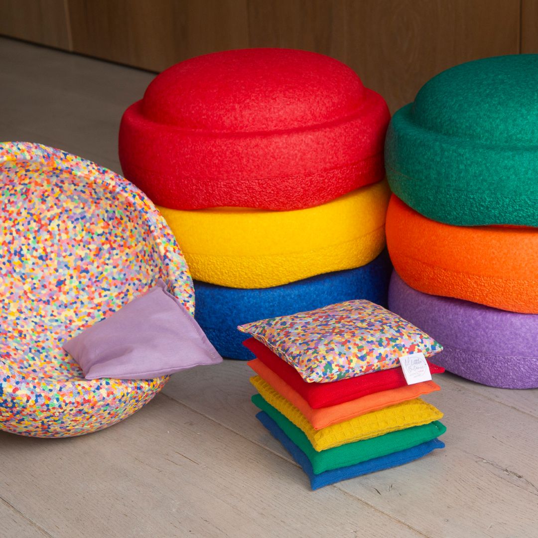 Sensorische pittenzakjes super confetti set van 7 van Little Botanic Label