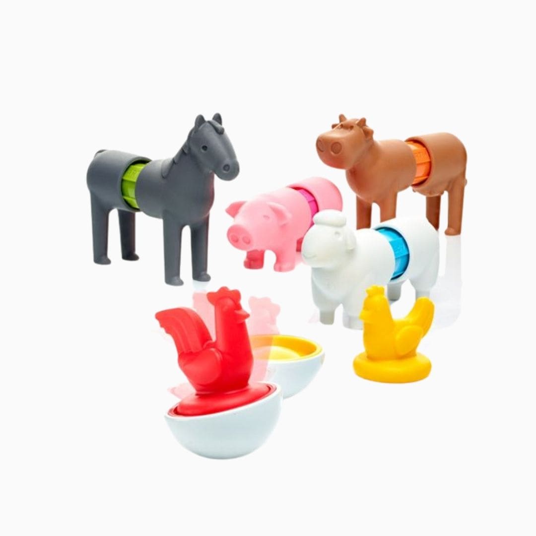 Smartmax magnetisch speelgoed voor dreumes en peuter my first farm animals set met vijf boerdijdieren