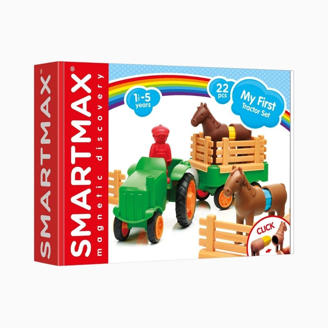 smartmax magnetisch speelgoed voor dreumes en peuter my first tractor met trekker, paarden en boer