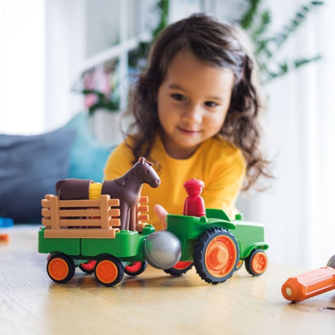 smartmax magnetisch speelgoed voor dreumes en peuter my first tractor met trekker, paarden en boer