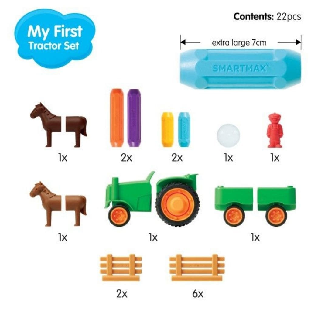 smartmax magnetisch speelgoed voor dreumes en peuter my first tractor met trekker, paarden en boer