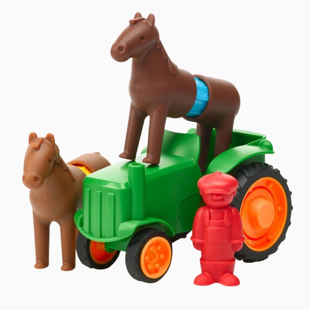 smartmax magnetisch speelgoed voor dreumes en peuter my first tractor met trekker, paarden en boer