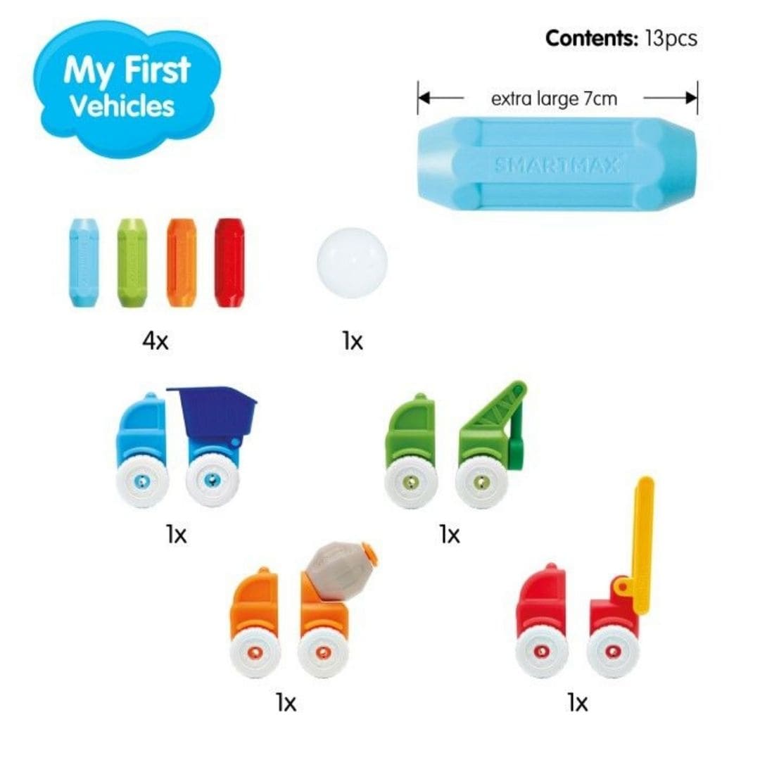 SmartMax magnetisch speelgoed voor dreumes en peuter my first vehicles set met voertuigen