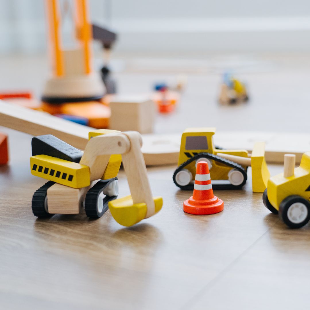 Speelgoed wegenbouwset van Plantoys