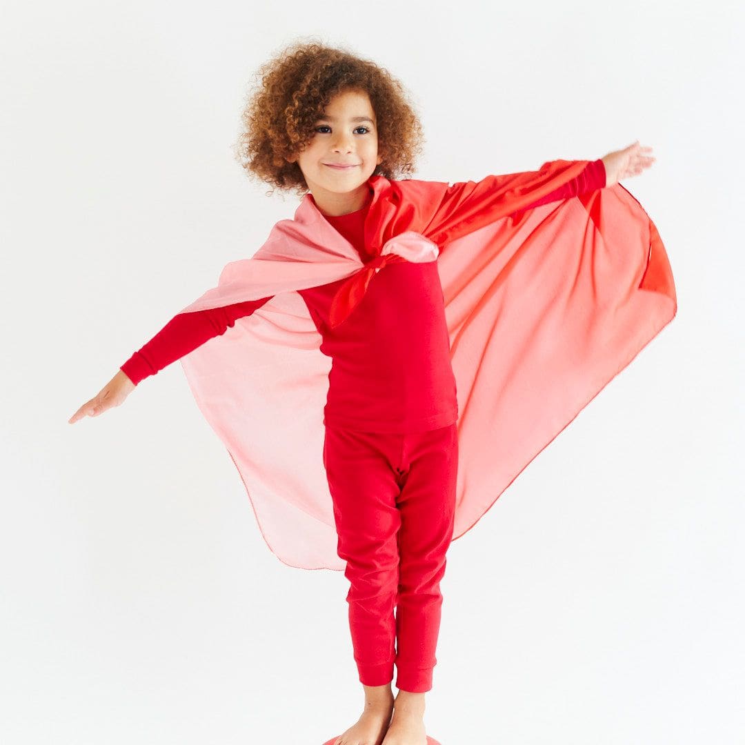 Speelzijde van Sarah's Silks uit de valentijnscollectie middelformaat Strawberry aardbei rood