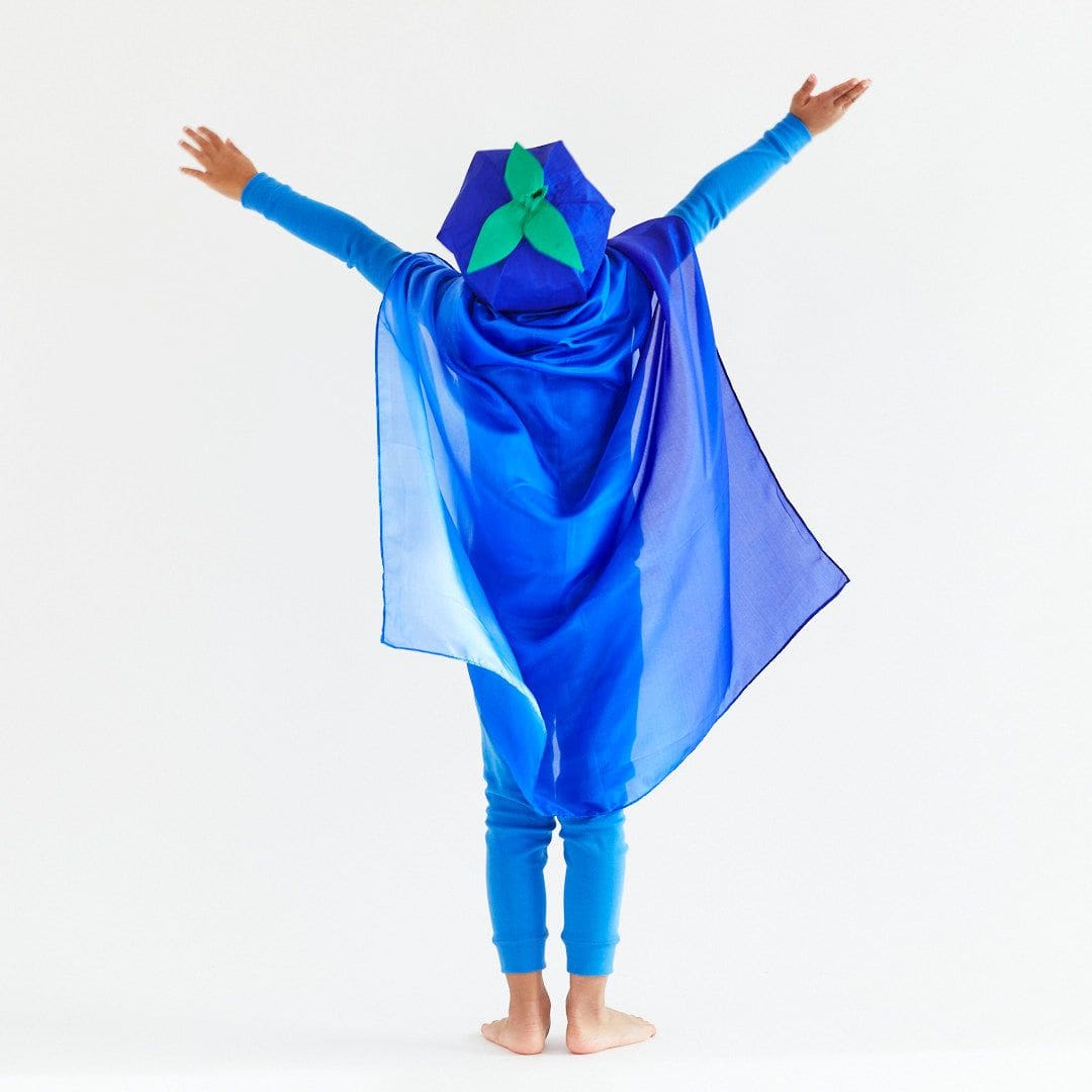 Speelzijde medium van Sarah's Silks valentijnscollectie in de kleur blueberry blauw