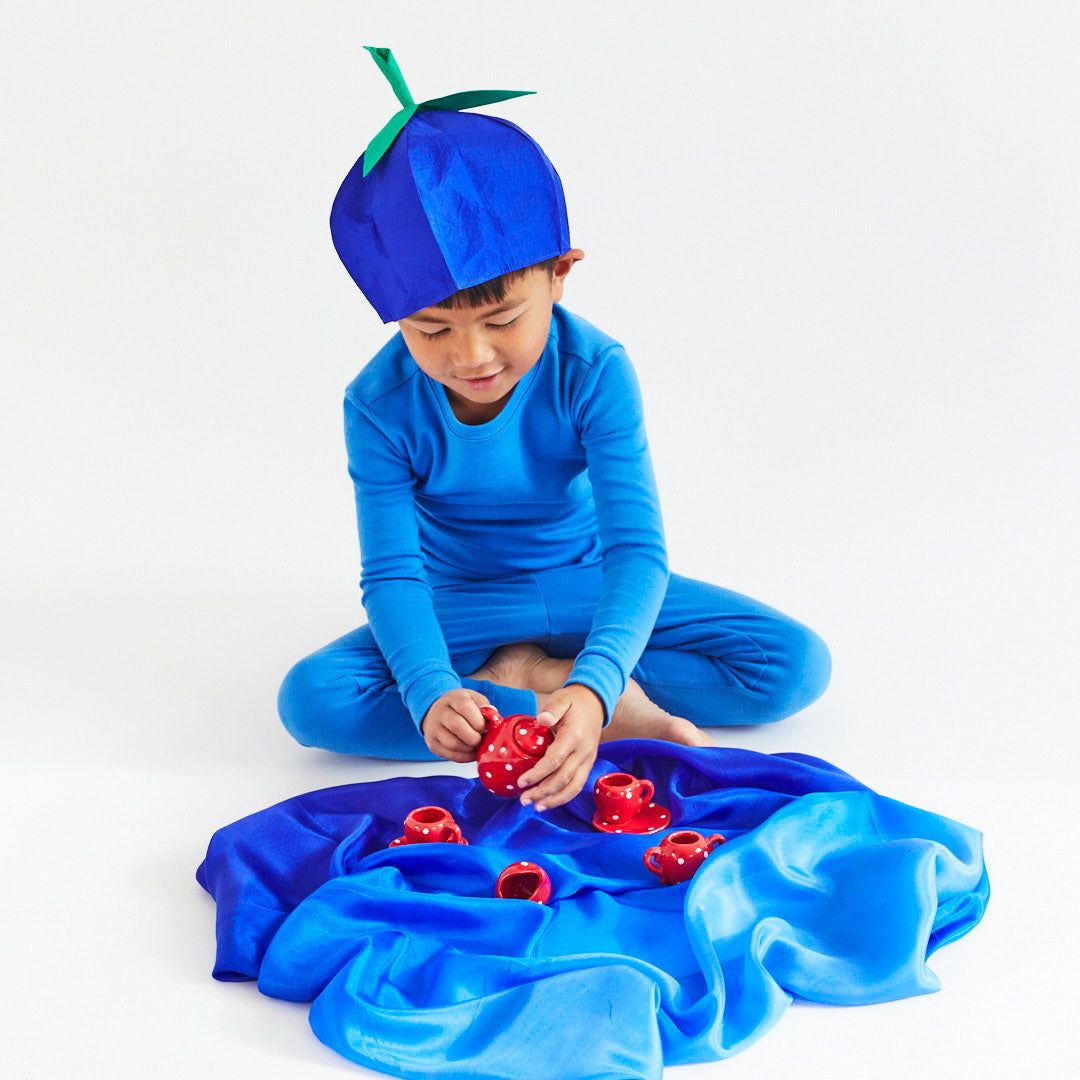 Speelzijde medium van Sarah's Silks valentijnscollectie in de kleur blueberry blauw