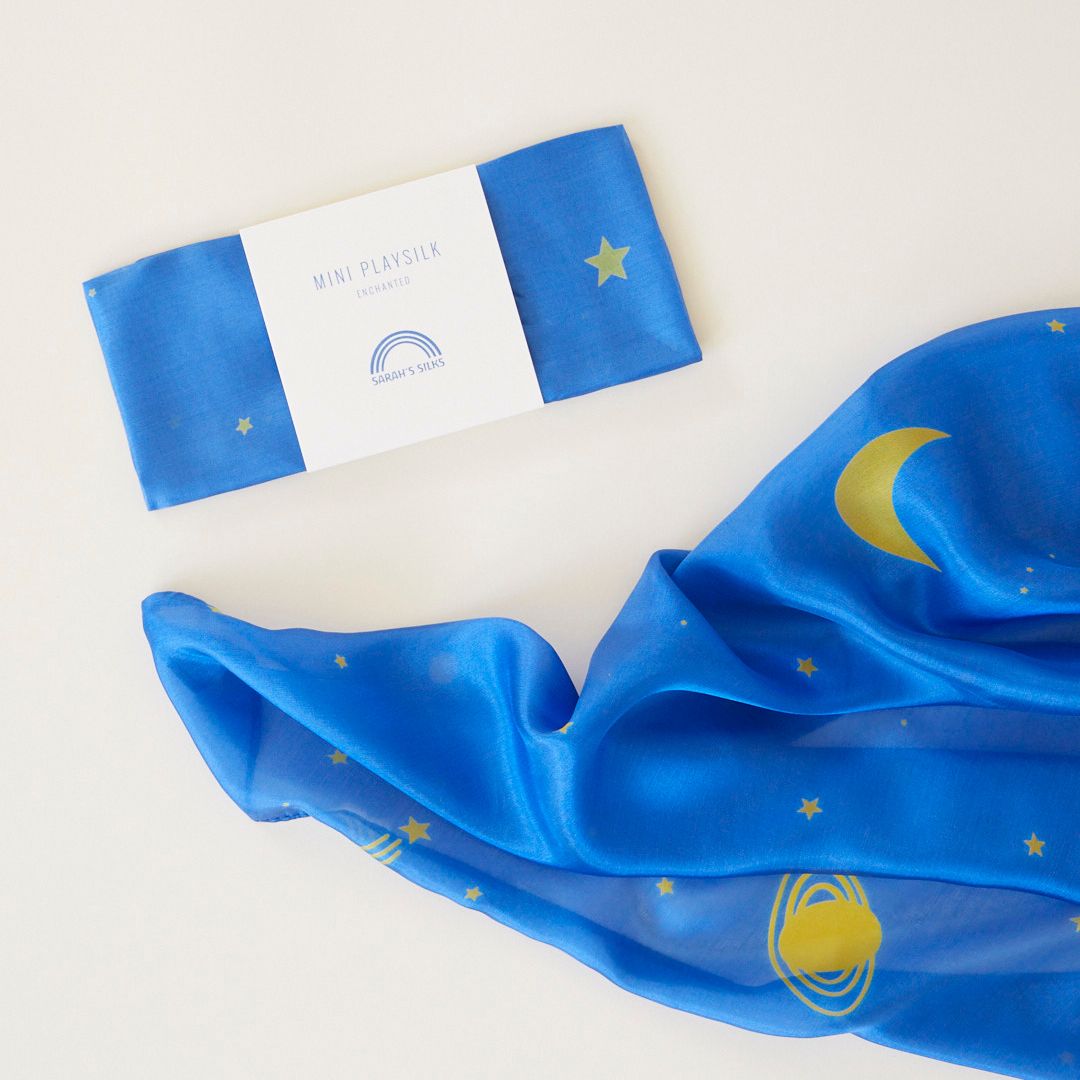 Sarah's Silks mini speelzijde doek starry night van 53 x 53 cm