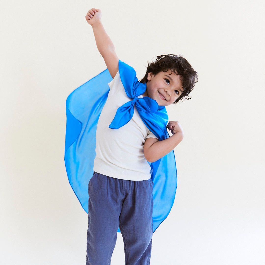 Sarah's Silks speelzijde in de blauwe kleur royal blue van 88 bij 88 cm