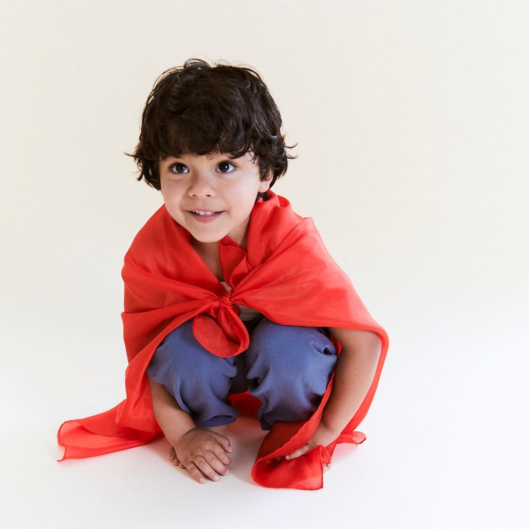 Sarah's Silks speelzijde in de kleur rood en formaat 88 bij 88 cm