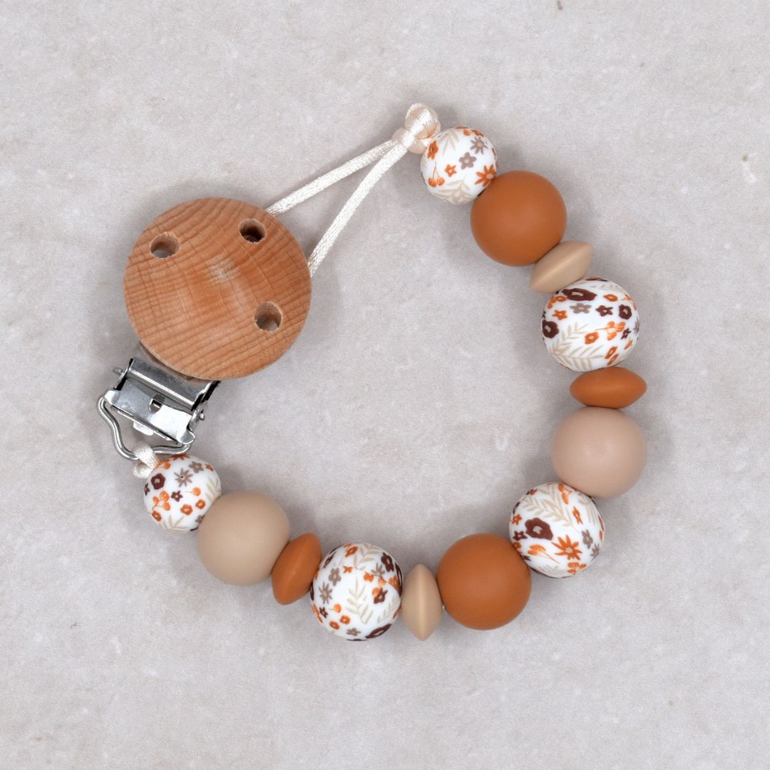 speenkoord zonder naam retro bloemen bruin beige studio bambacht