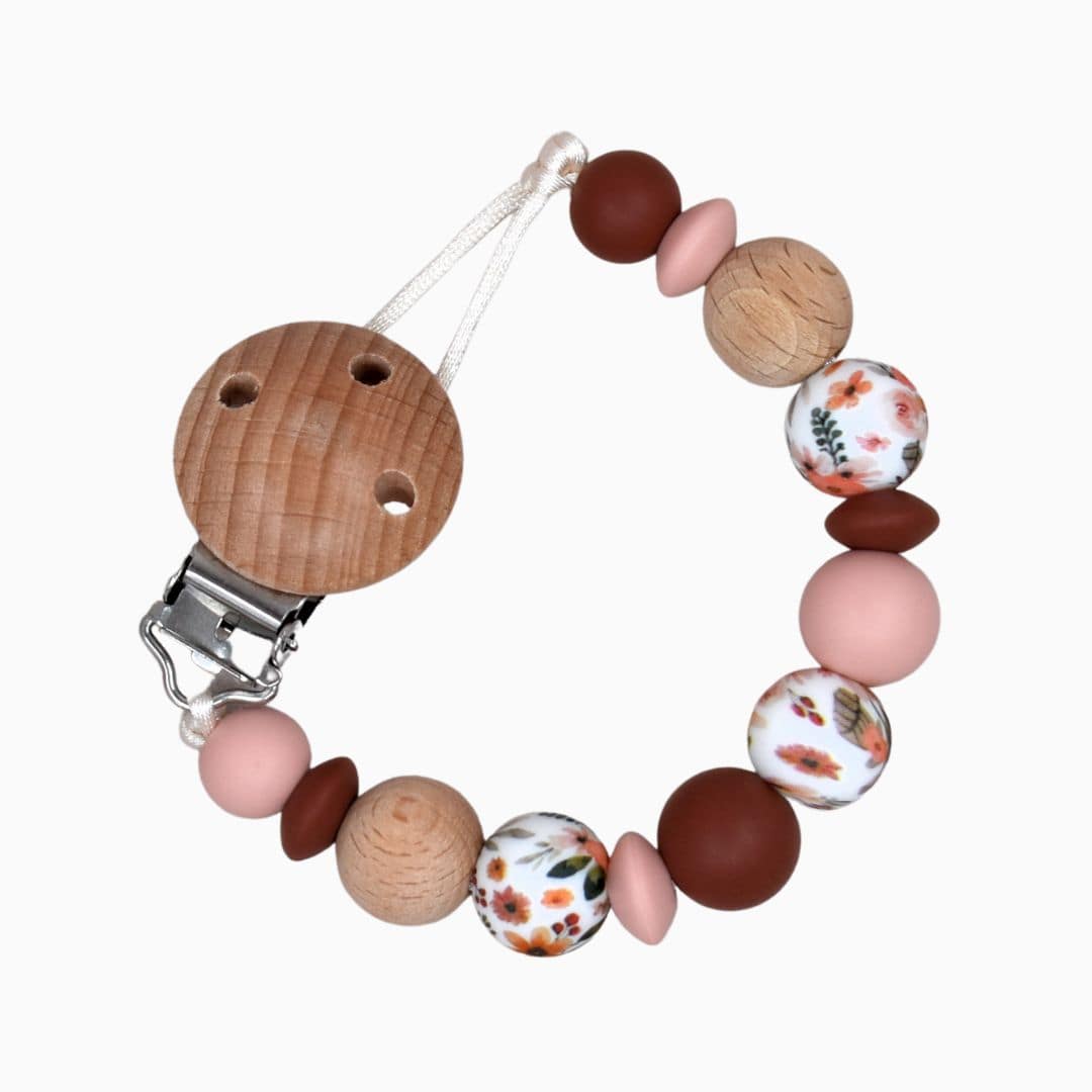 speenkoord zonder naam bloemen roze rood van Studio Bambacht