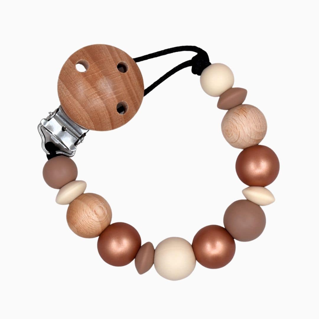 Speenkoord zonder naam brons beige hout van Studio Bambacht