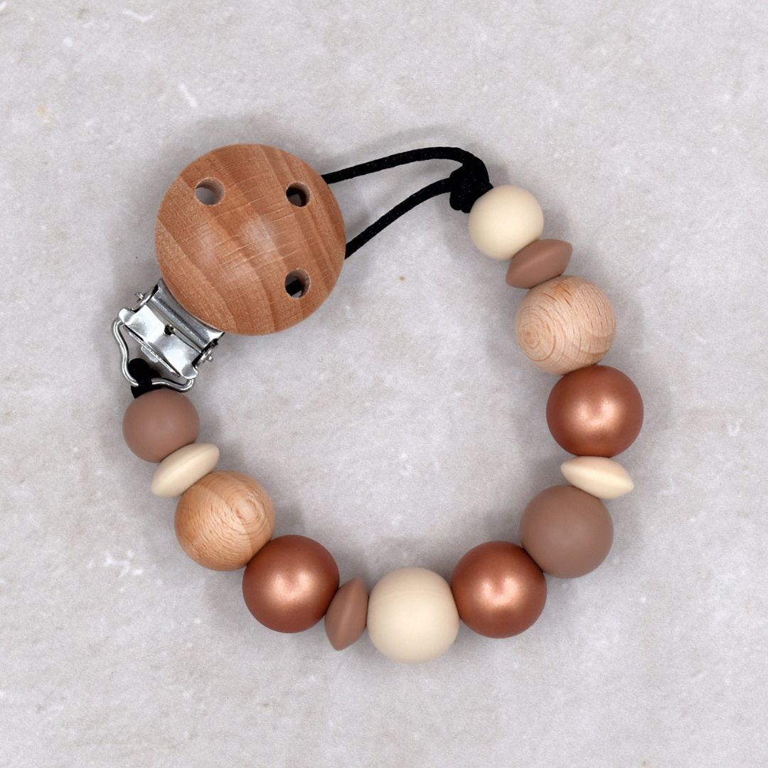 Speenkoord zonder naam brons beige hout van Studio Bambacht