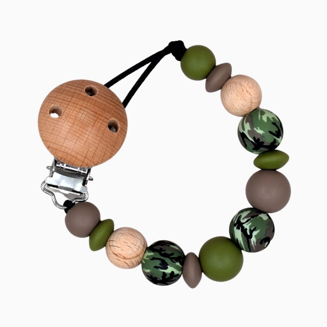 Speenkoord zonder naam met camouflage print van Studio Bambacht