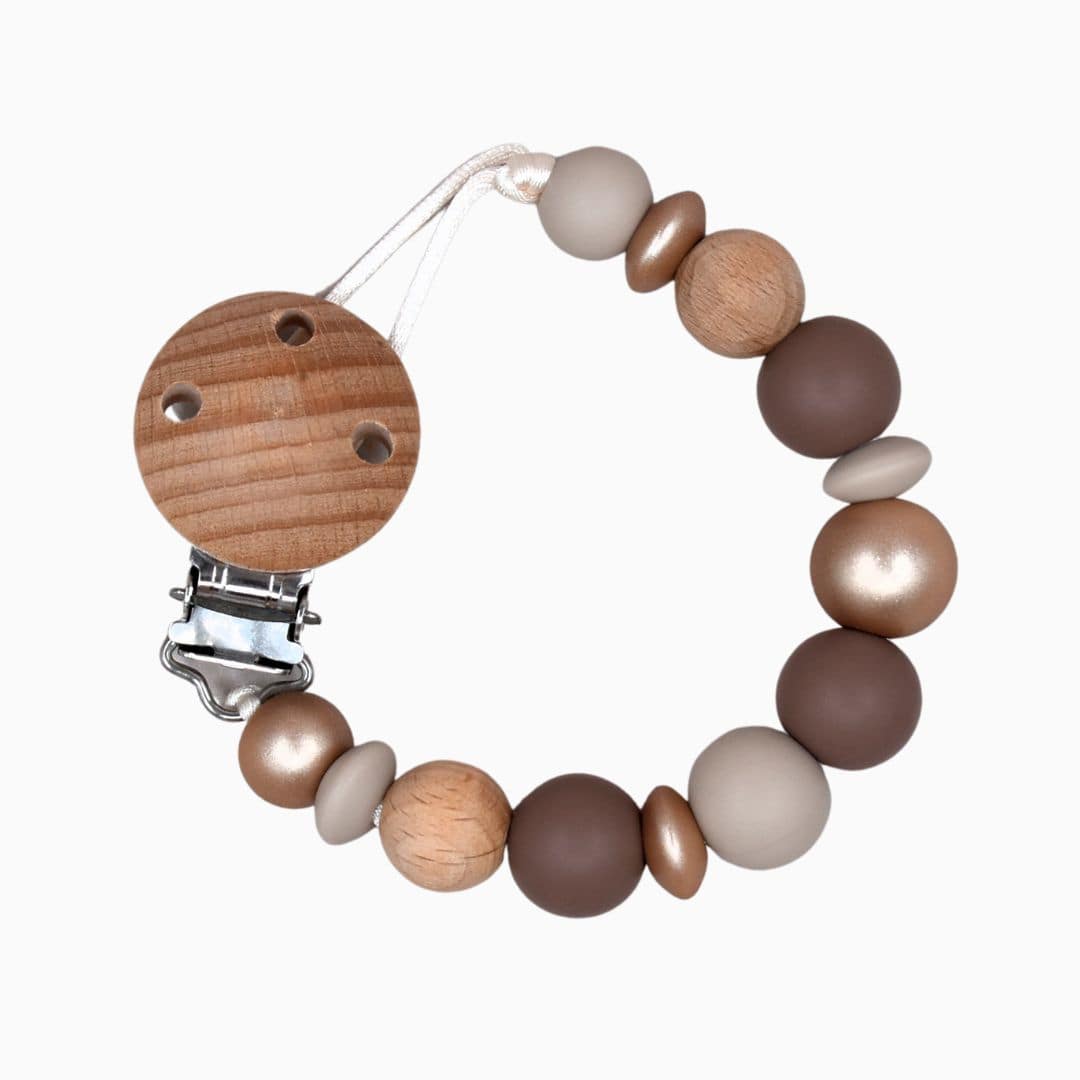 Speenkoord zonder naam hazelnoot bruin en taupe van Studio Bambacht