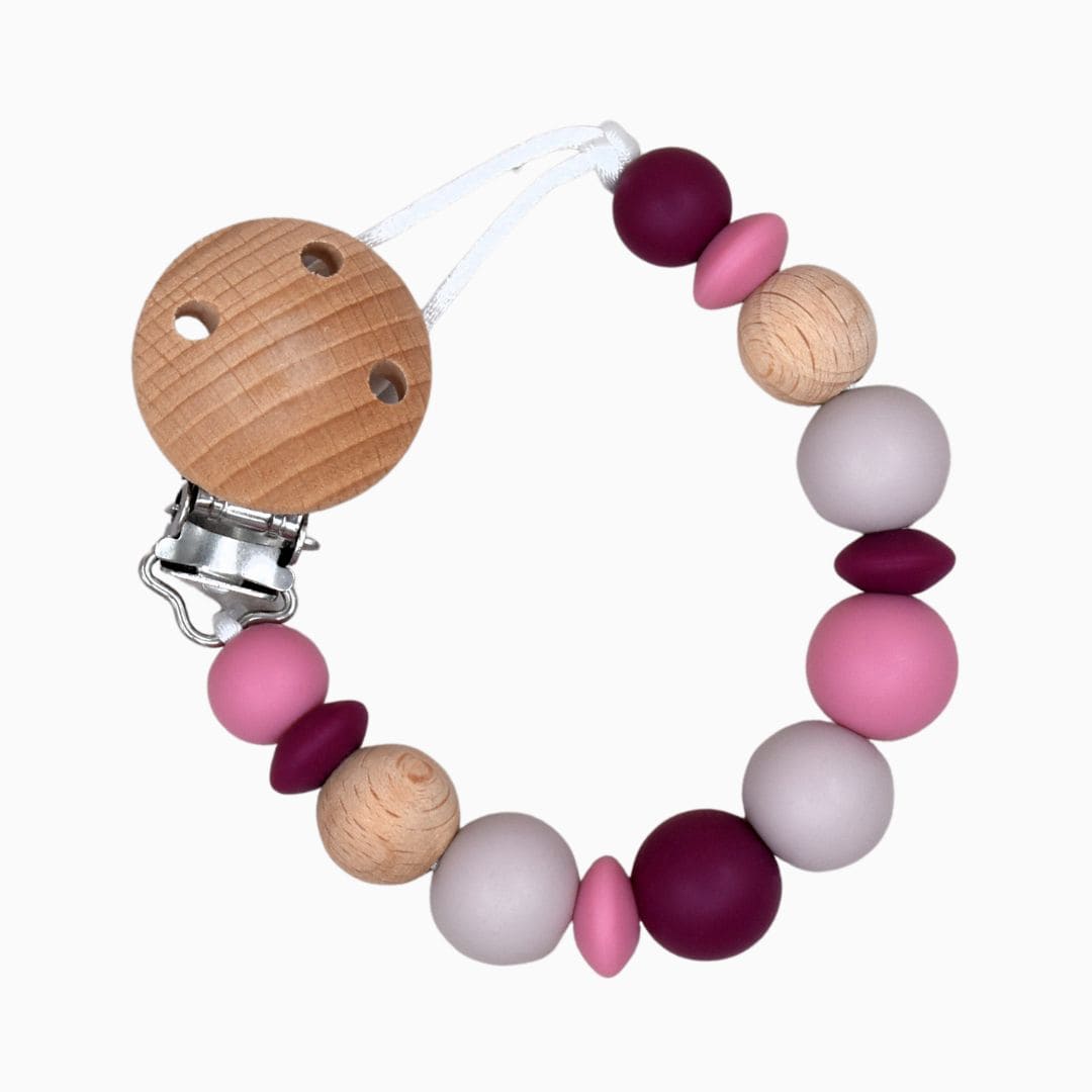 Speenkoord zonder naam vintage floral roze Studio Bambacht