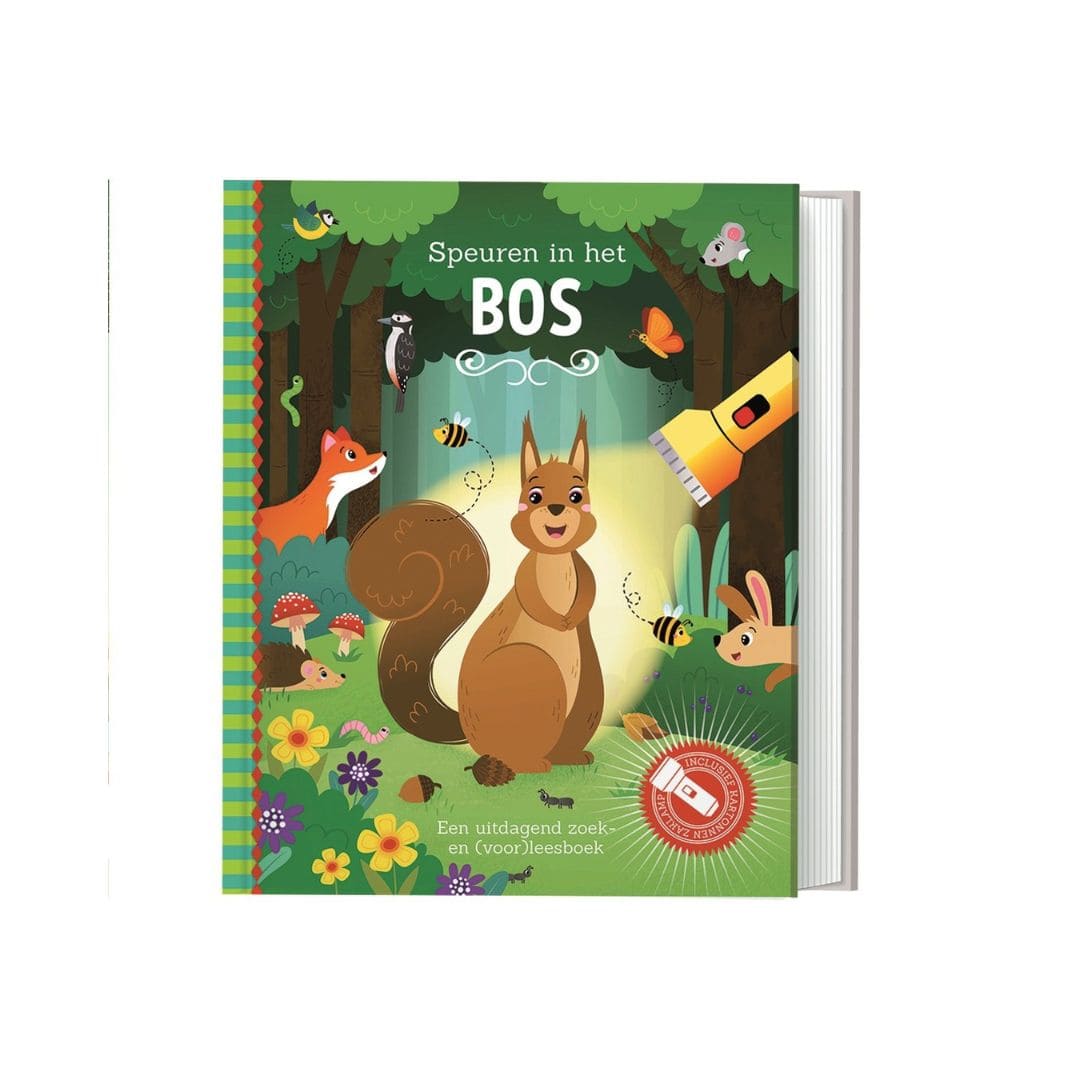 Zaklampboek speuren in het bos