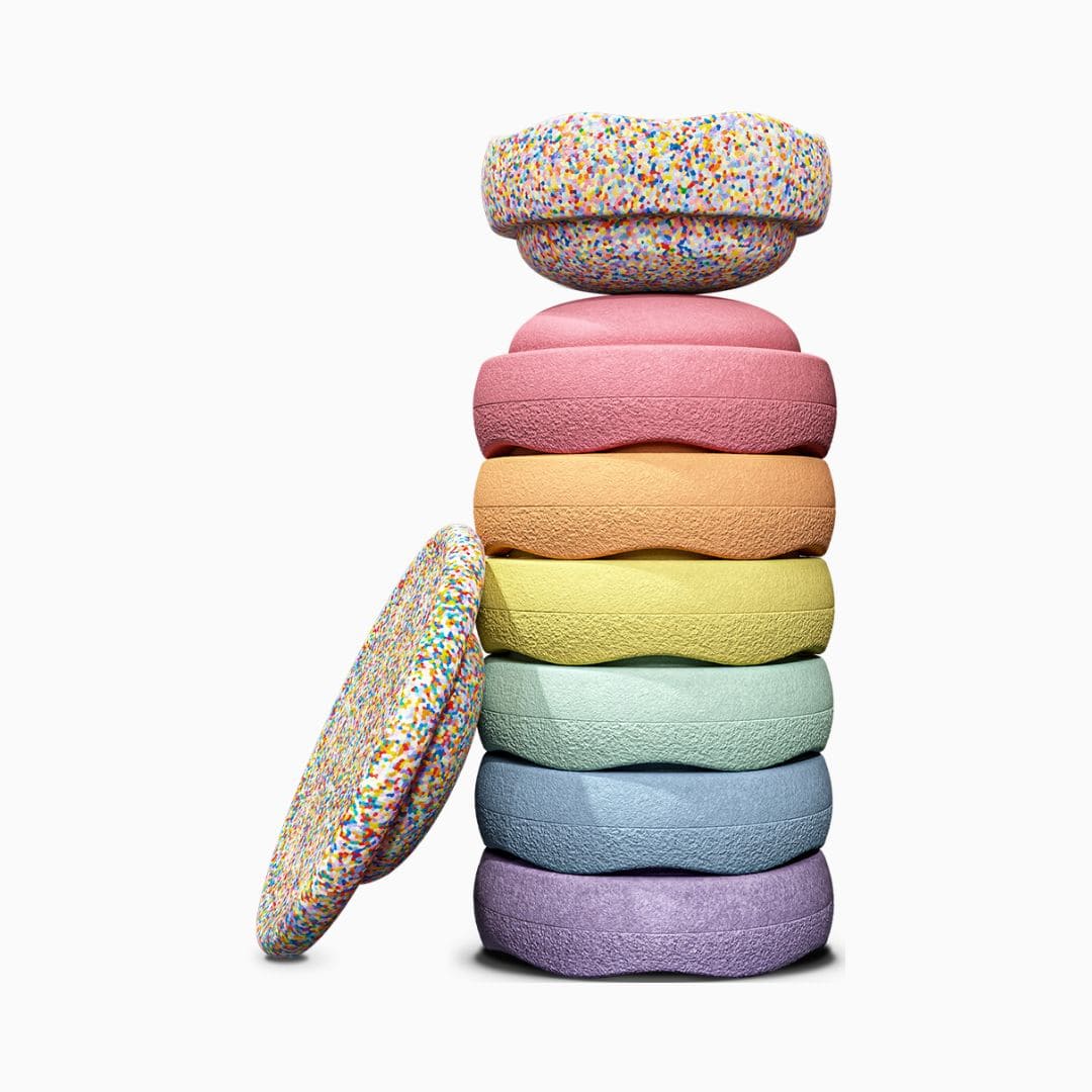 Stapelstein Pastel 6+1 super confetti set met extra original super confetti steen