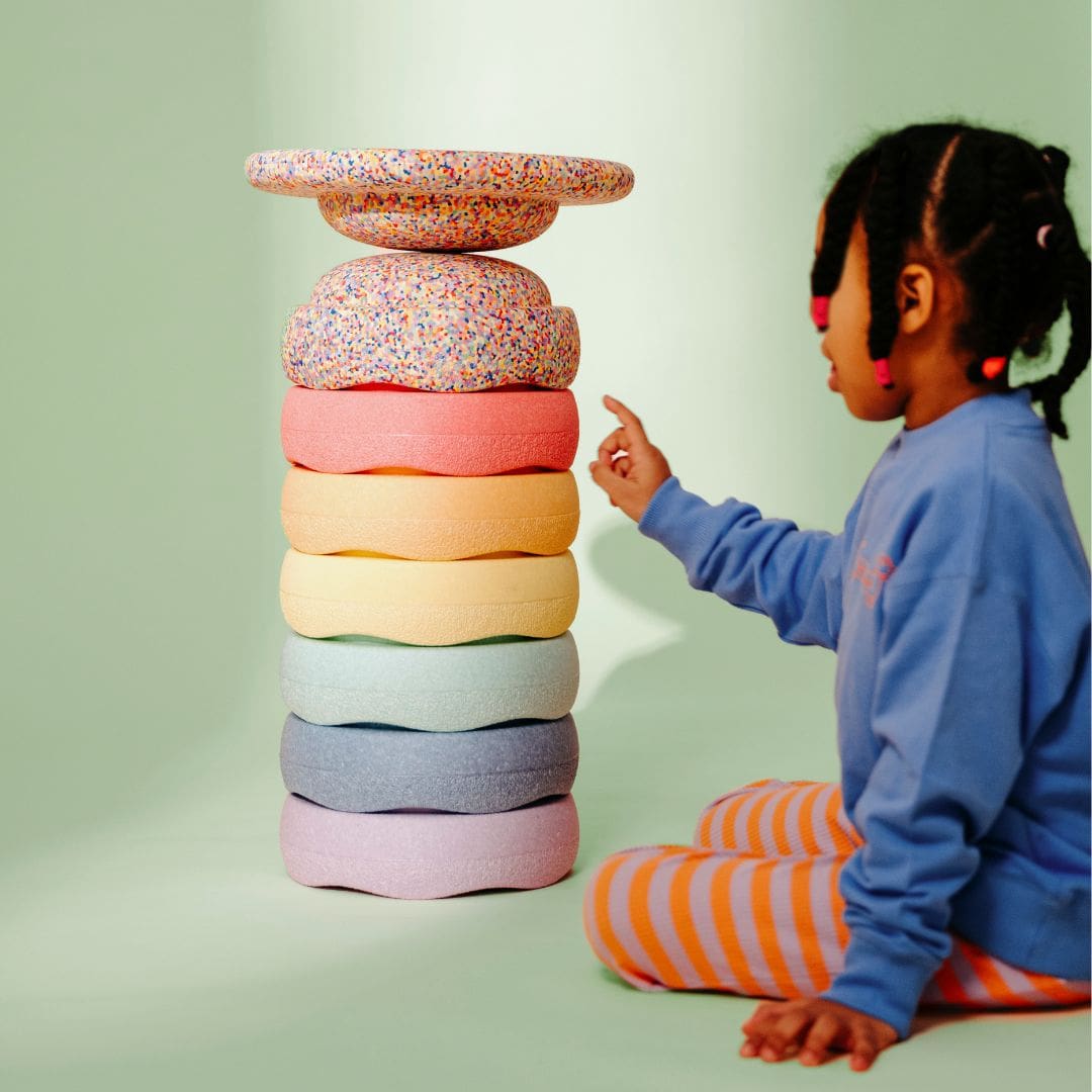 Stapelstein Pastel 6+1 super confetti set met extra original super confetti steen