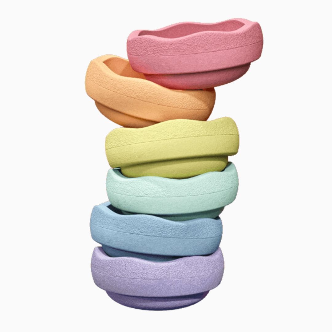 Stapelstein classic stapelstenen in pastel kleur set van 6