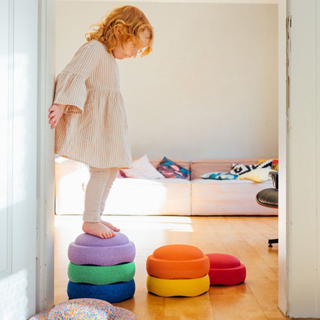 Stapelstein classic rainbow regenboog stapelstenen set van 6