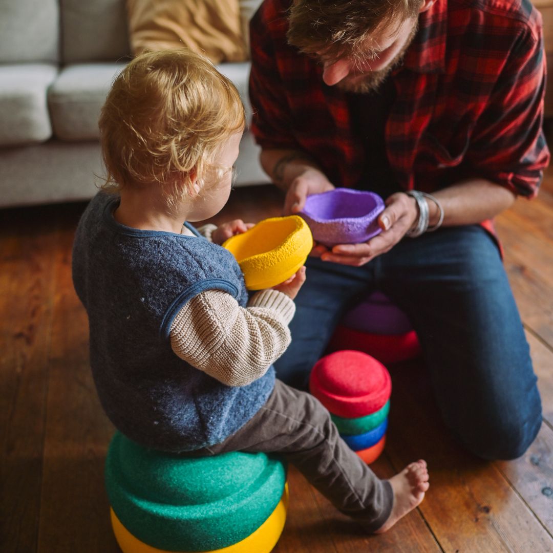 Stapelstein mini stapstenen set van 6 in regenboogkleuren