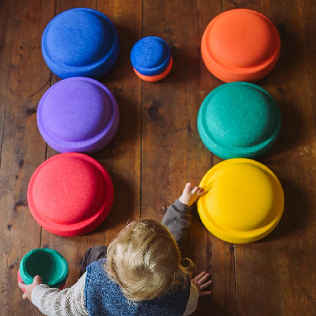 Stapelstein mini stapstenen set van 6 in regenboogkleuren