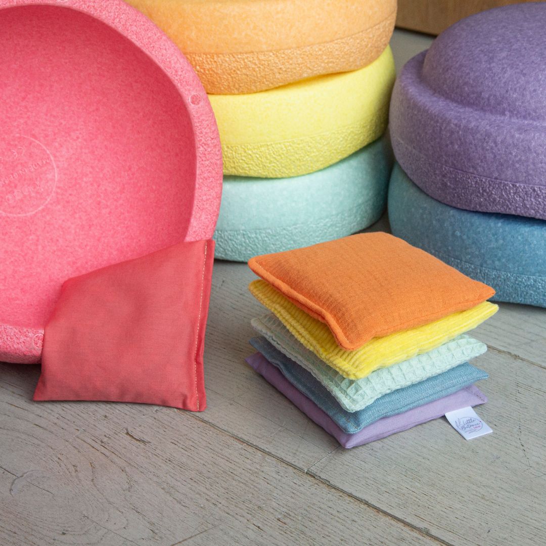 Little Botanic Label sensorische pittenzakjes pastel Stapelstein