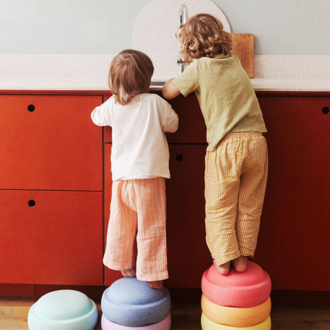 Stapelstein classic stapelstenen in pastel kleur set van 6