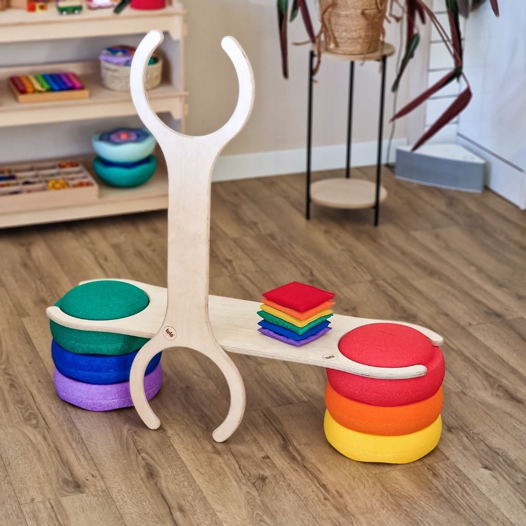 Stapelstein aanbieding voordeelbundel regenboog met lulo balansplanken en pittenzakjes