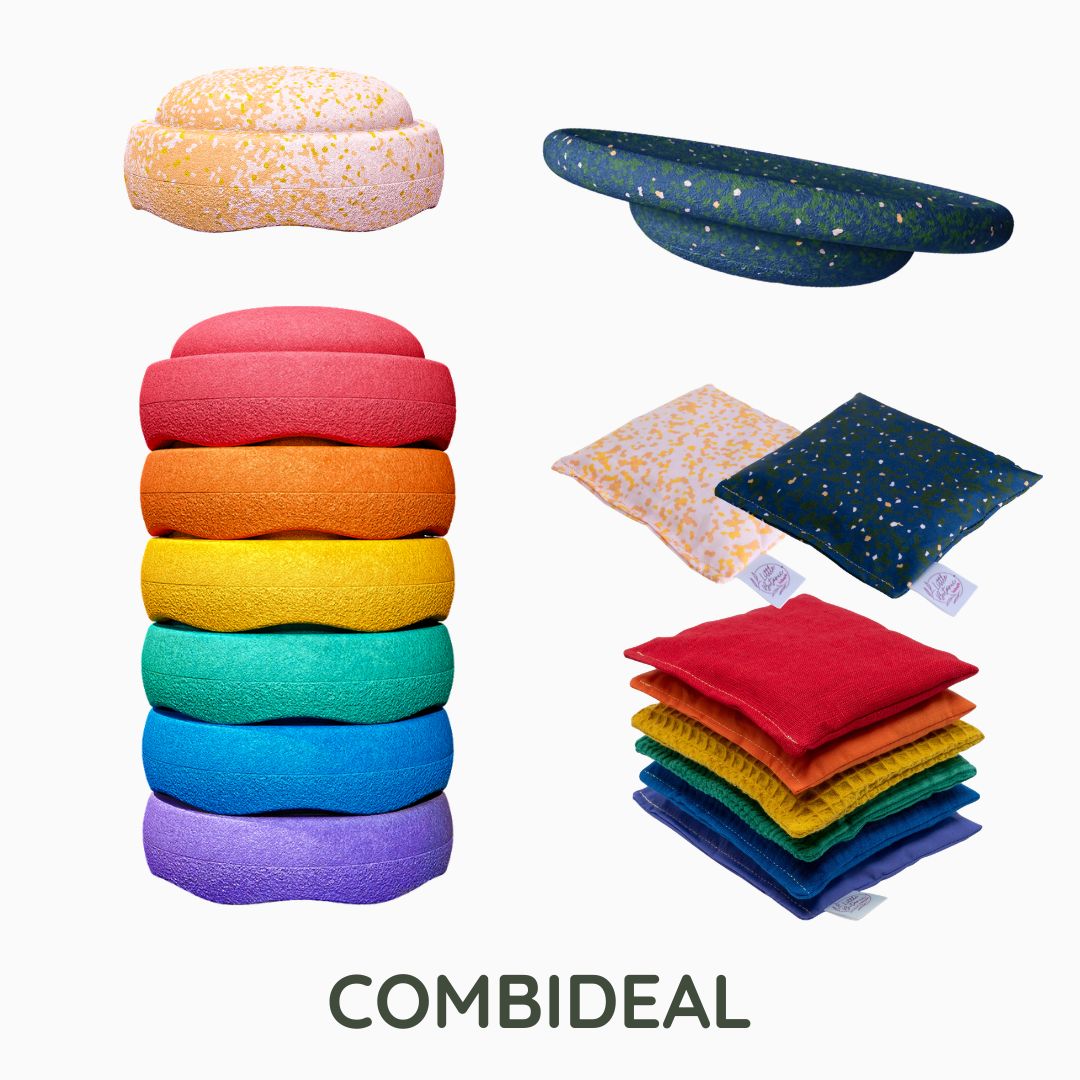 Stapelstein actie set regenboog met petal en pond specials