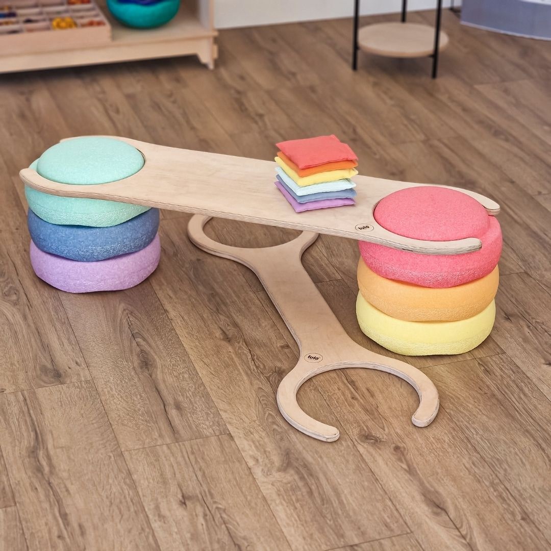 Stapelstein aanbieding voordeelbundel pastel met lulo balansplanken en pittenzakjes