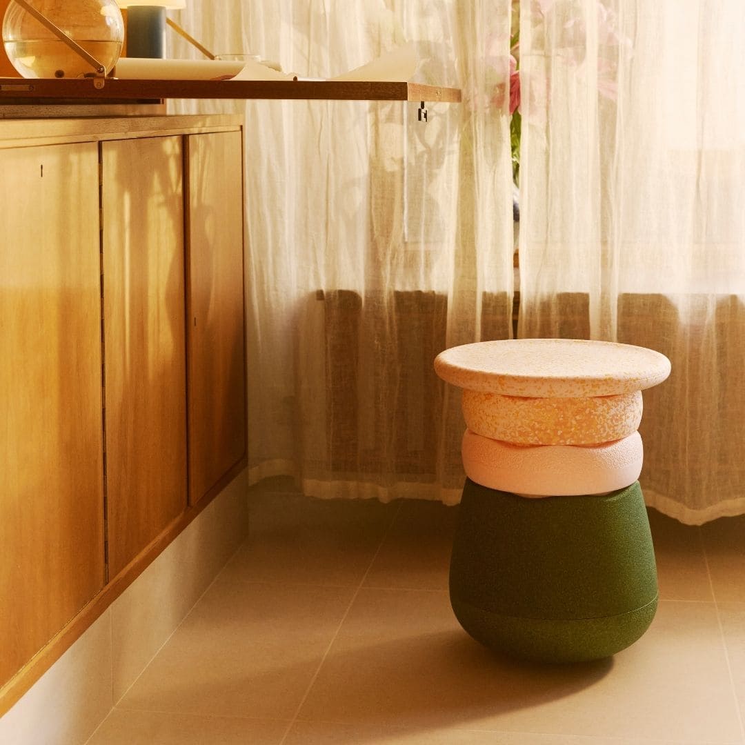 Stapelstein spring special dynamic all set met donker groene base, stapelstein original stenen petal en roze en balansbord petal