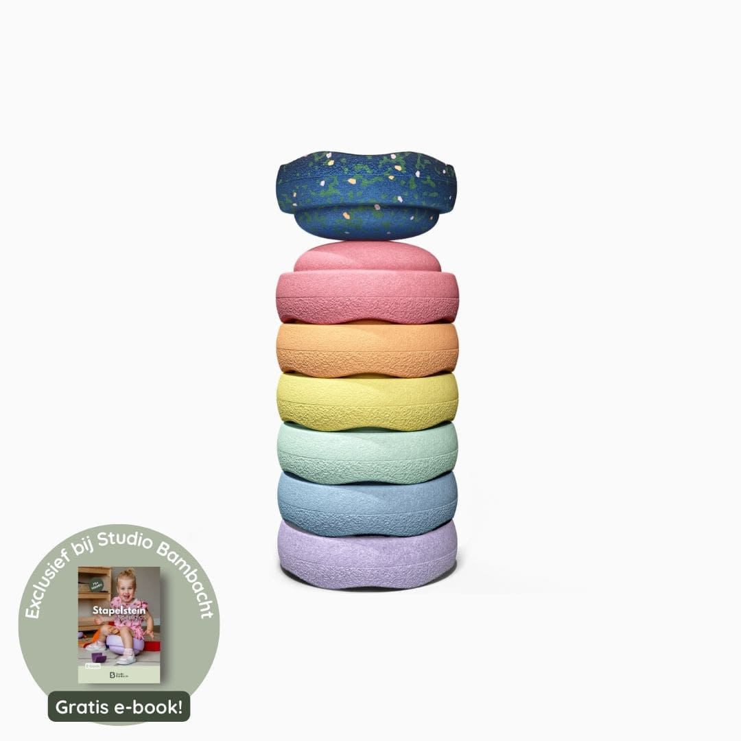 stapelstein mini stenen spring special set pastel met extra mini confetti steen pond
