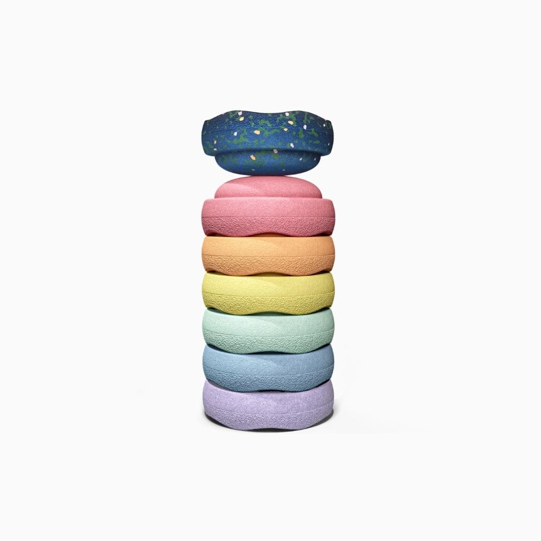 stapelstein mini stenen spring special set pastel met extra mini confetti steen pond