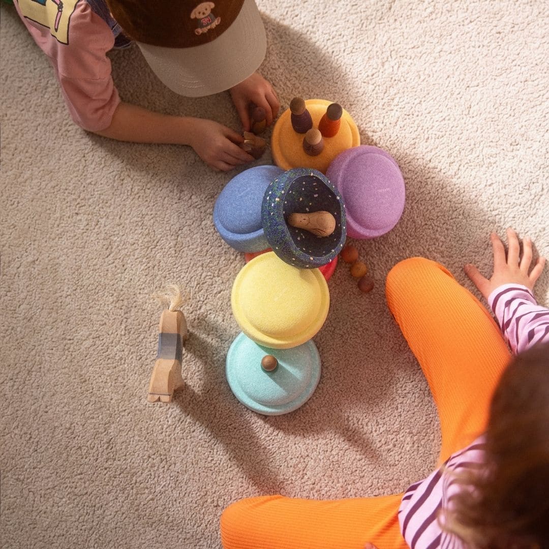 stapelstein mini stenen spring special set pastel met extra mini confetti steen pond