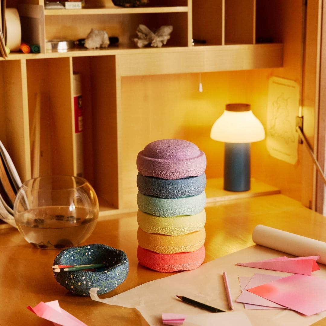 stapelstein mini stenen spring special set pastel met extra mini confetti steen pond