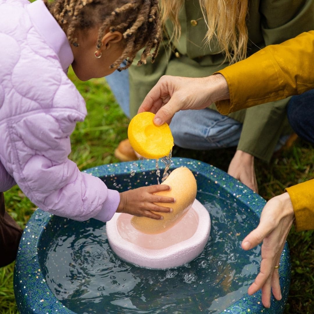 Stapelstein water play set met grow steen, inside stenen en drumstick
