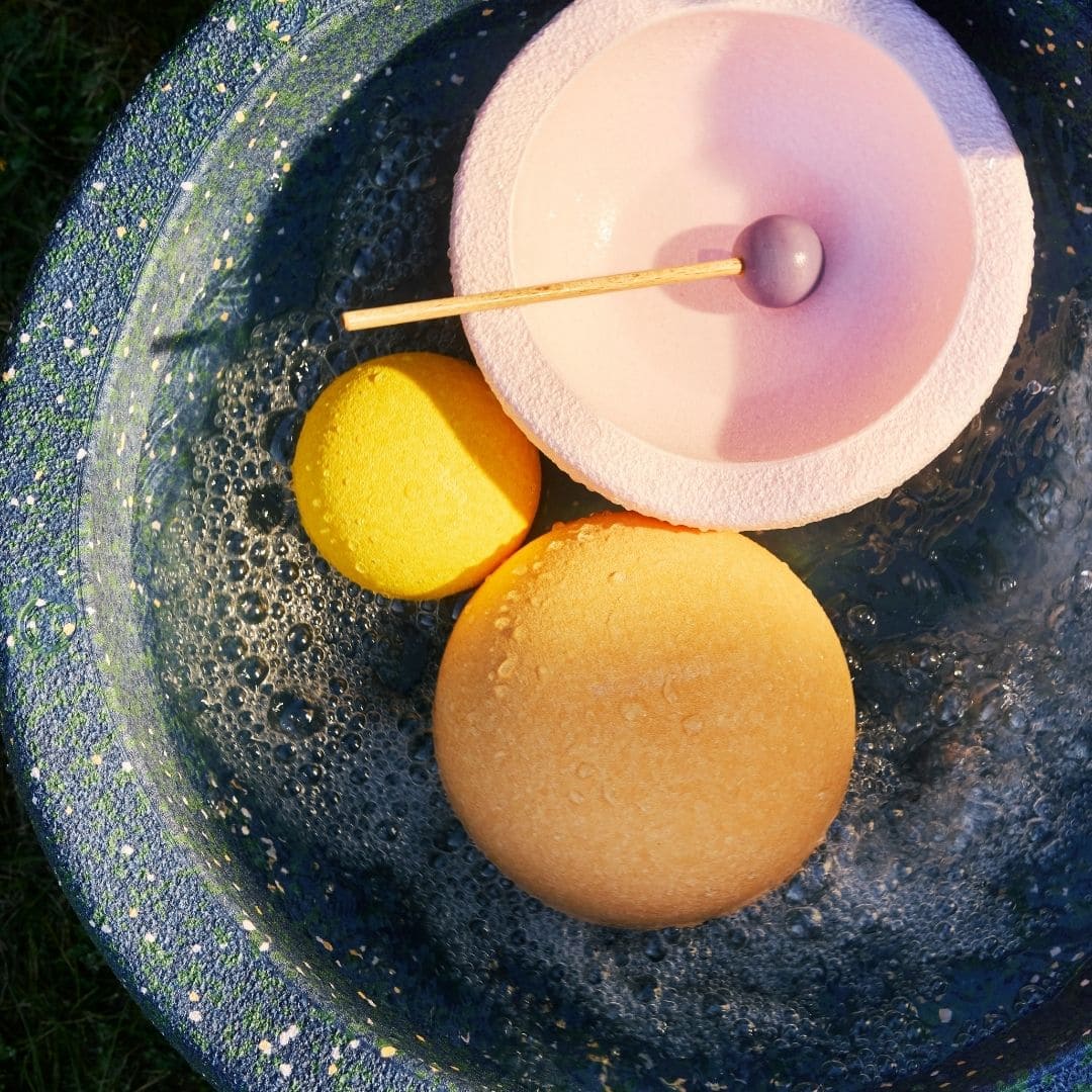 Stapelstein water play set met grow steen, inside stenen en drumstick