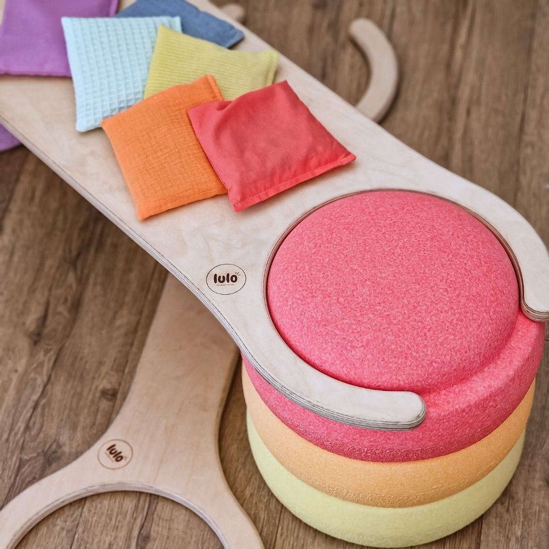 Stapelstein aanbieding voordeelbundel pastel met lulo balansplanken en pittenzakjes