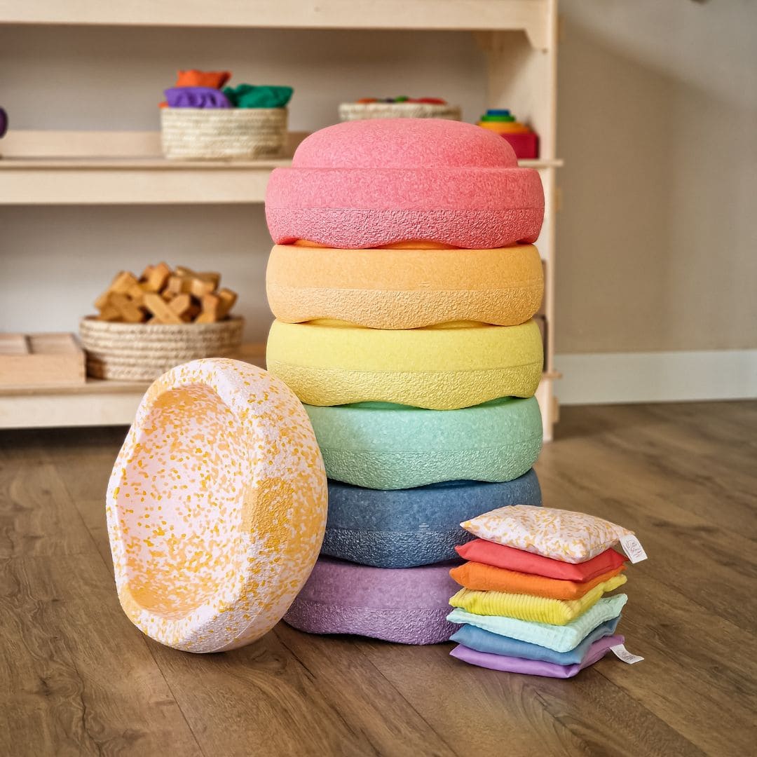 stapelstein voordeelbundel pastel en petal met stenen en pittenzakjes