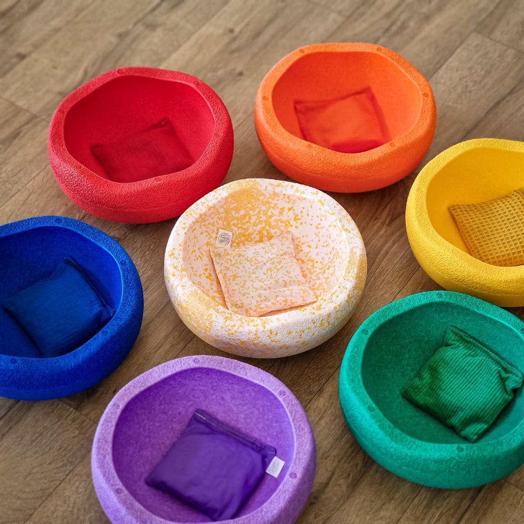 stapelstein voordeelbundel regenboog petal met stenen en pittenzakjes