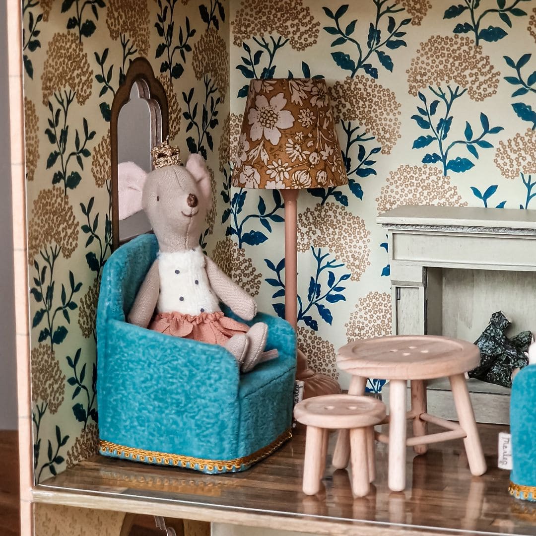 Maileg fluwelen stoelen turquoise - 2 stuks