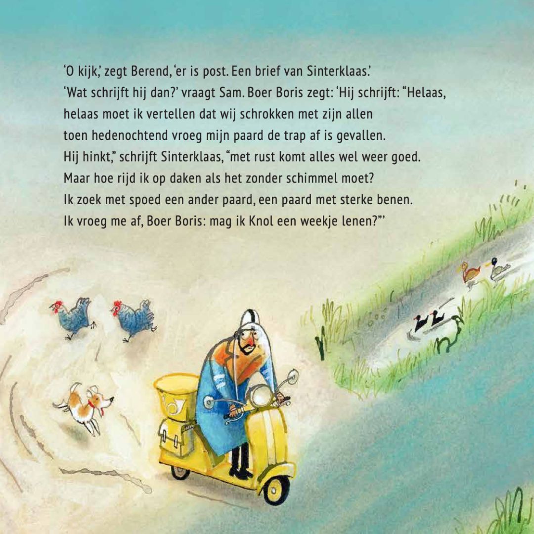 Boer Boris een paard voor Sinterklaas auteur Ted van Lieshout en Illustrator Philip Hopman uitgeverij Gottmer